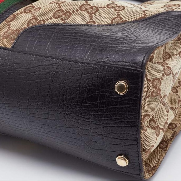 🔥Gucci Authentic Beige/Brown GG Canvas and Leather Shoulder Bag🔥 - Picture 8 of 11